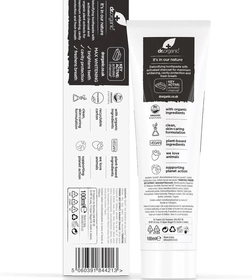 Dr. Organic Pasta de Dientes de Carbón 100 ml