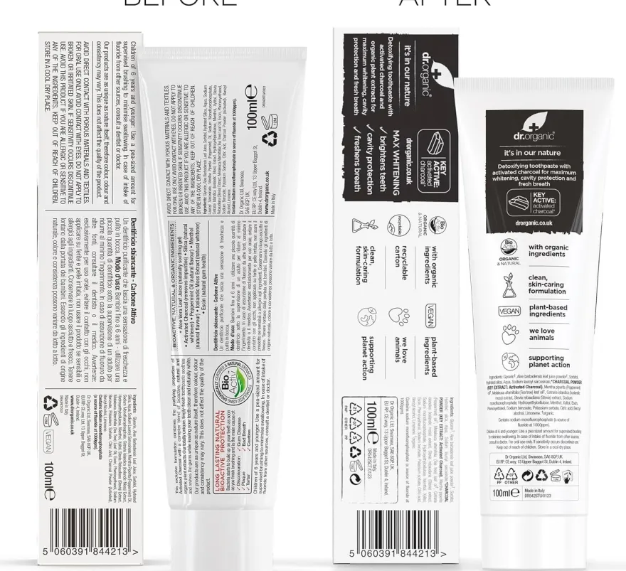 Dr. Organic Pasta de Dientes de Carbón 100 ml