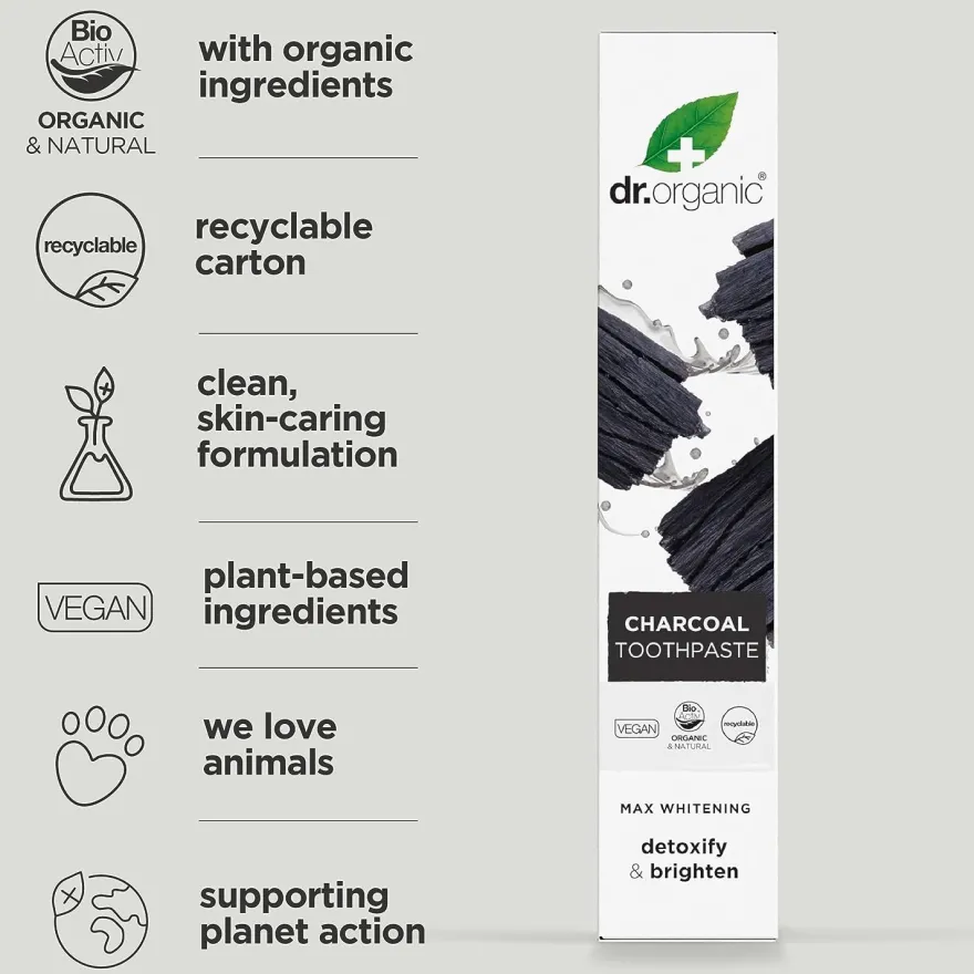 Dr. Organic Pasta de Dientes de Carbón 100 ml