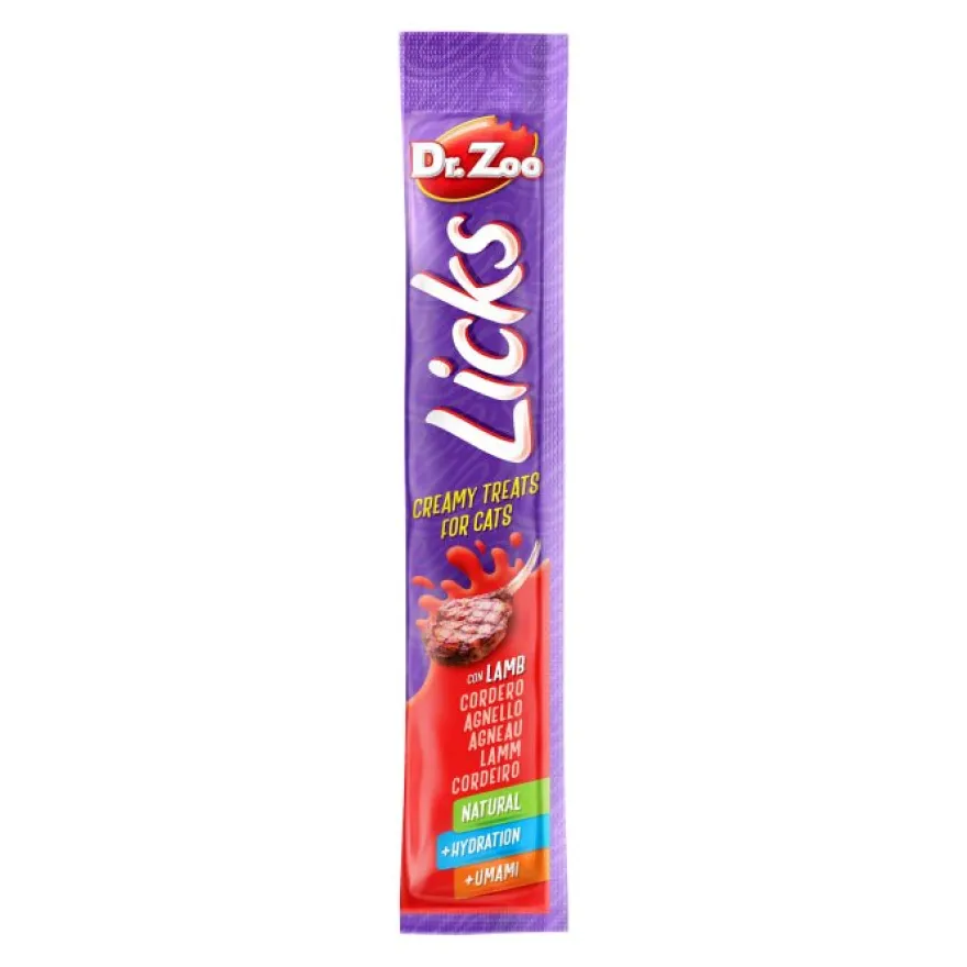 Dr Zoo Licks Cordero Snacks para Gatos 12x4x15g