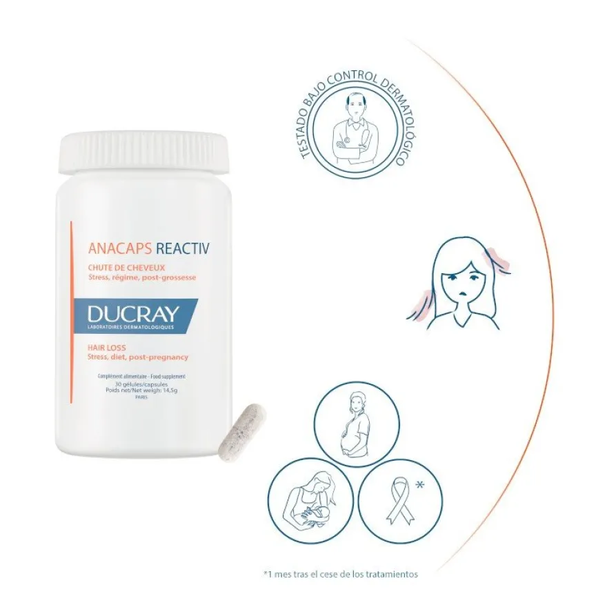DUCRAY Anacaps Reactiv 90 Cápsulas