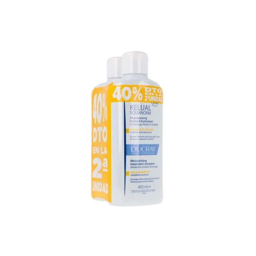 Ducray Kelual Squanorm Champú Caspa Seca Duplo 2x400ml