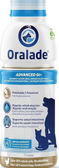 Ecuphar Oralade Advanced GI Bebida Isotónica para Mascotas Sabor a Pollo 6 x 500ml