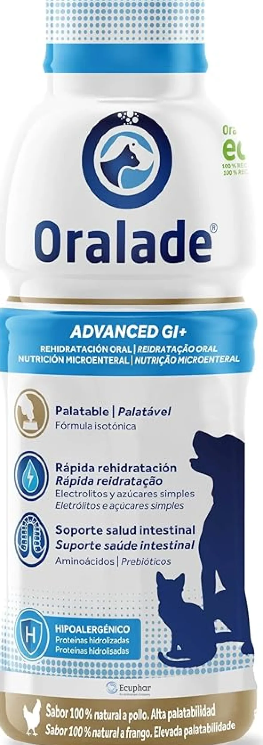 Ecuphar Oralade Advanced GI Bebida Isotónica para Mascotas Sabor a Pollo 6 x 500ml