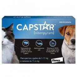 Elanco Capstar 11,45 mg Perro/Gato 1-11 kg Antiparasitario 6 Comprimidos