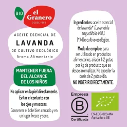 El Granero Integral Aceite Esencial de Lavanda Bio 12 ml