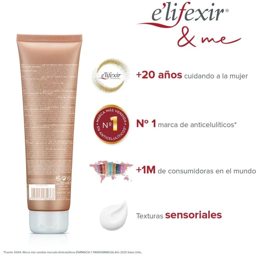 ELIFEXIR Dermo Maquillaje Piernas Efecto Bronceador Drenante 150ml