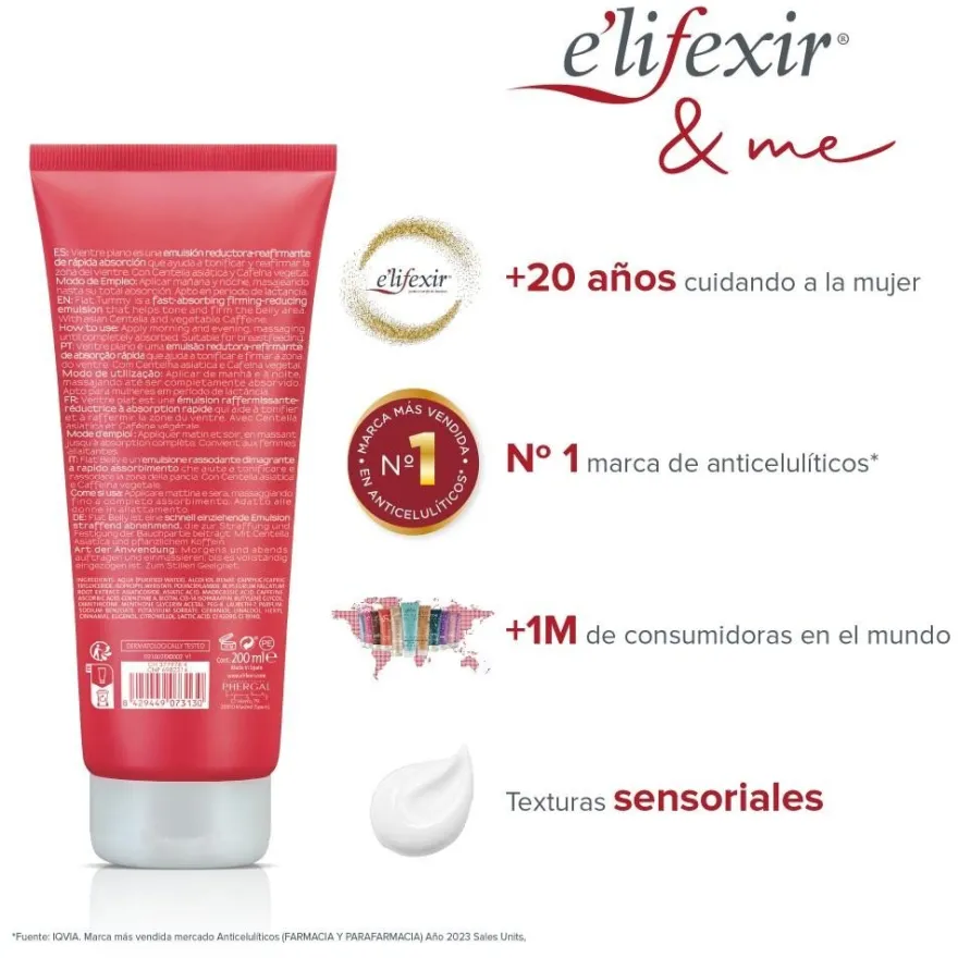 ELIFEXIR Vientre Plano Crema Reductora 200 ml