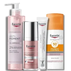 EUCERIN Pack total Anti-Pigment Dual Sérum + Contorno de Ojos + Gel Limpiador + Pigment Control Protector Solar