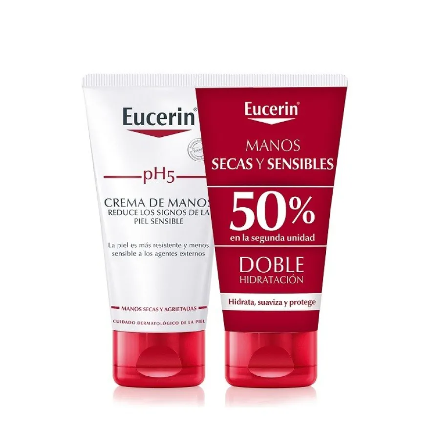 EUCERIN pH5 Crema de Manos Secas y Sensibles DUPLO 2x75ml