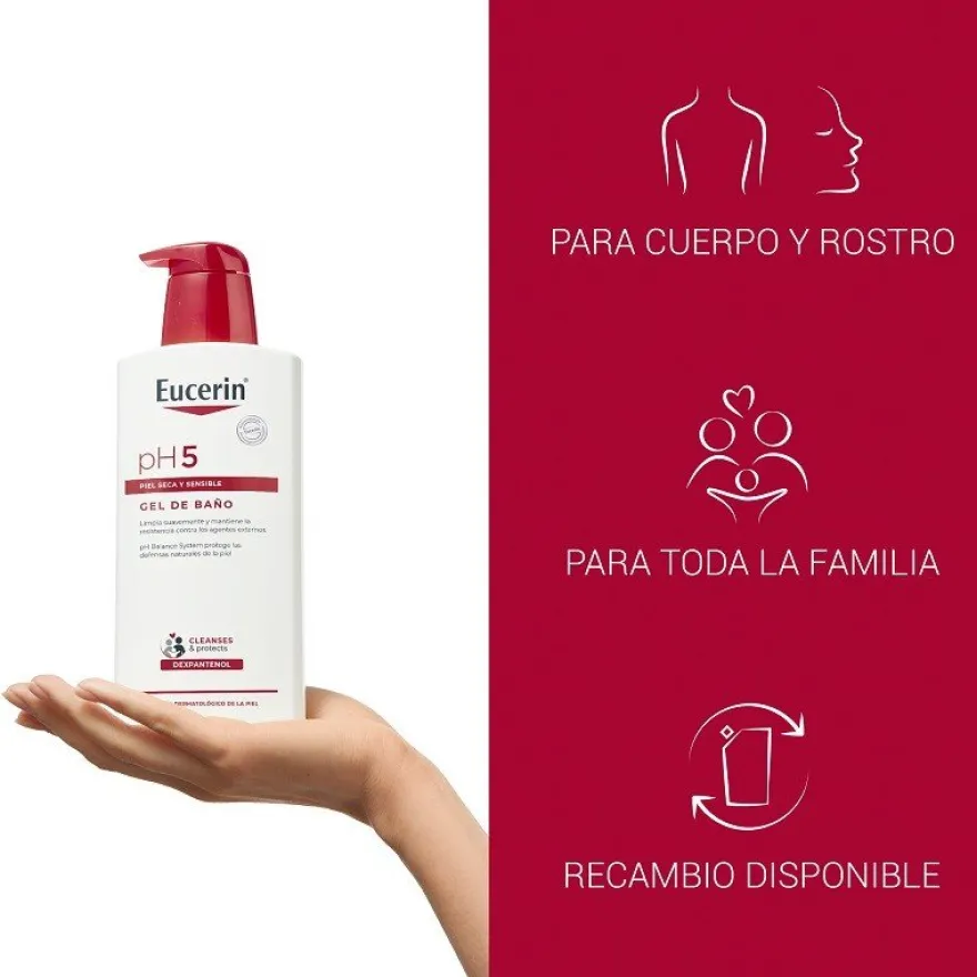 EUCERIN pH5 Gel de Baño Piel Seca y Sensible 1L