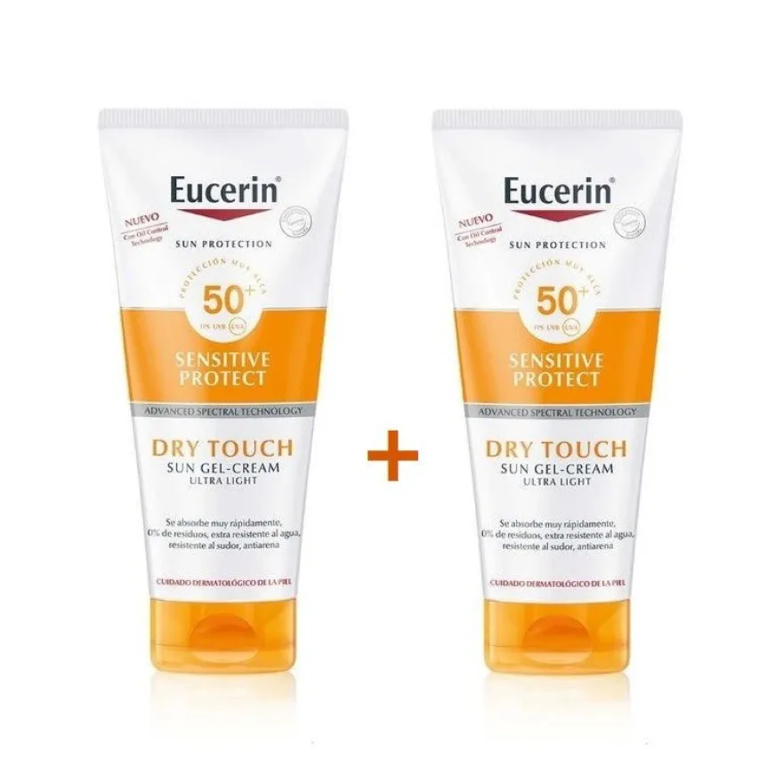 EUCERIN Protector Solar Sensitive Protect Gel-Crema Ultraligera Toque Seco SPF50+ DUPLO 2x200ml