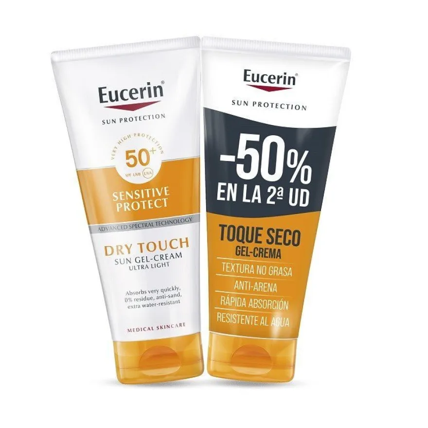 EUCERIN Protector Solar Sensitive Protect Gel-Crema Ultraligera Toque Seco SPF50+ DUPLO 2x200ml