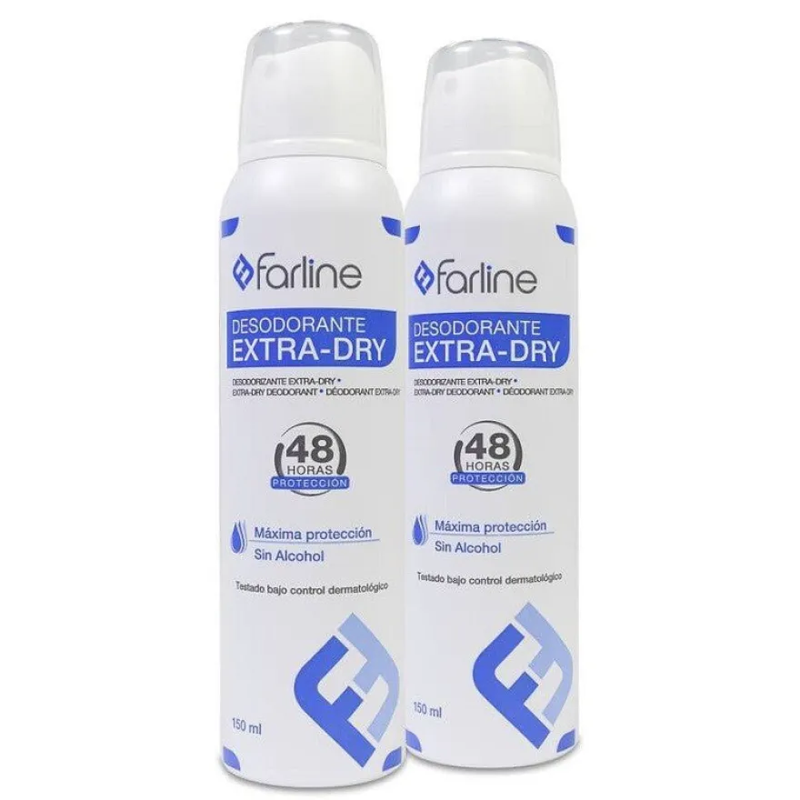 FARLINE Desodorante Spray Extra-Dry DUPLO 2x150ml