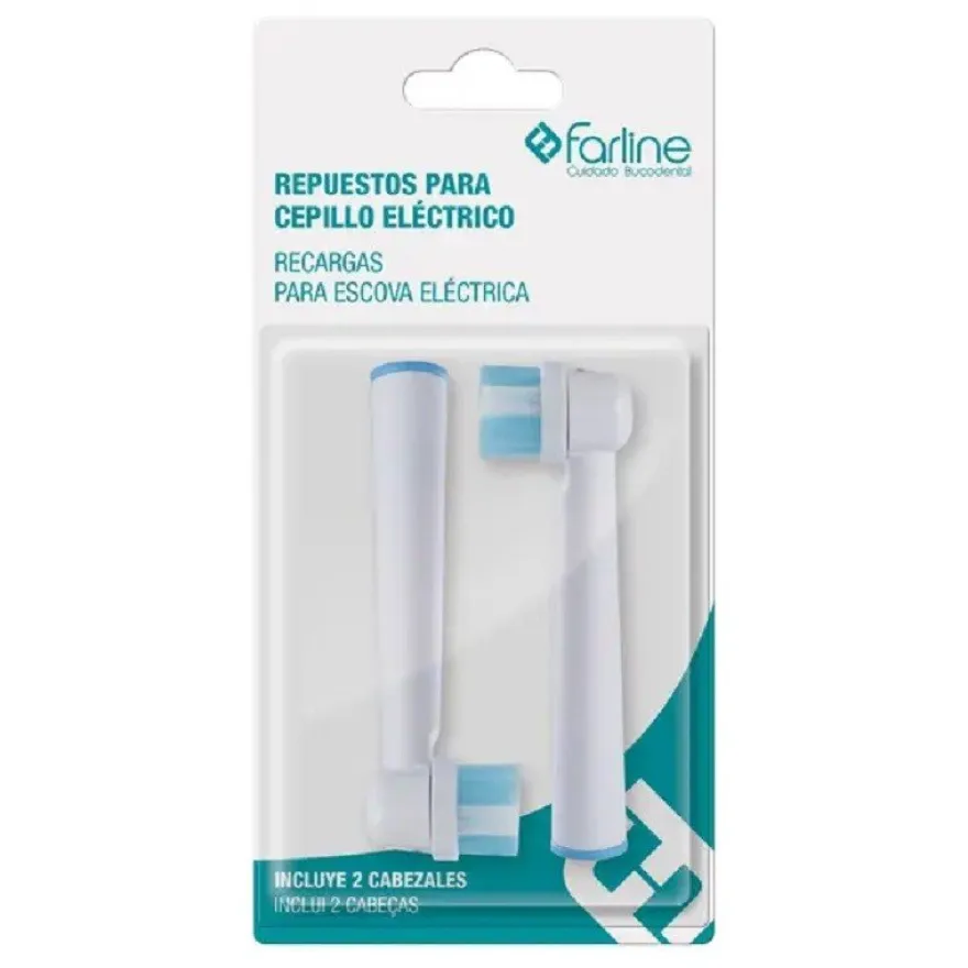 FARLINE Repuestos Cepillo Eléctrico Medio 2 Cabezales