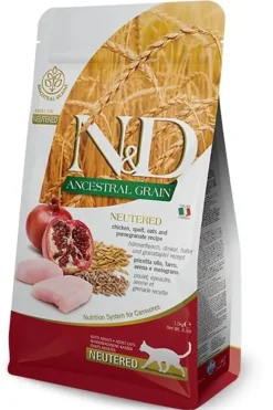 Farmina N&D Ancestral Grain Pollo & Granada Comida Seca para Gatos 1,5kg