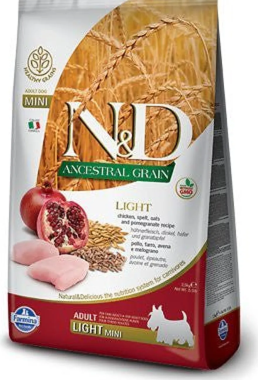 Farmina N&D Ancestral Grain Pollo y Granada Mini Light 2,5Kg