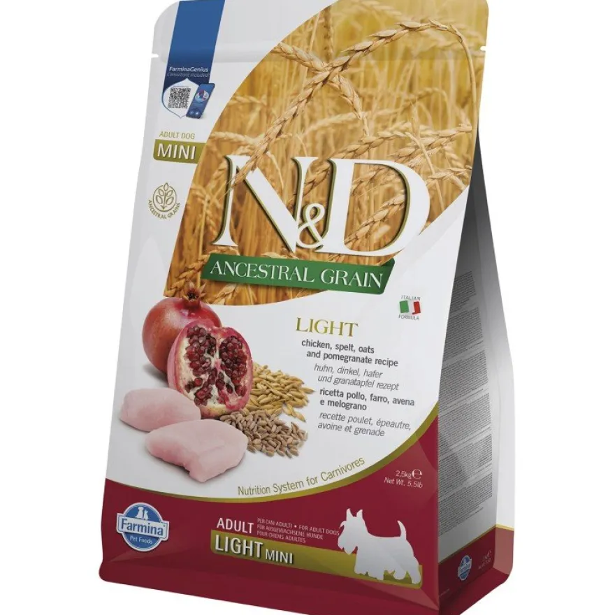 Farmina N&D Ancestral Grain Pollo y Granada Mini Light 2,5Kg
