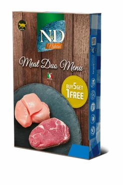 Farmina N&D Cat Natural Meat Duo Menu Comida enlatada para gatos 6 latas de 70g