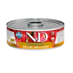 Farmina ND Cat Quinoa Skin Coat Codorniz Alimento Húmedo 24x80g