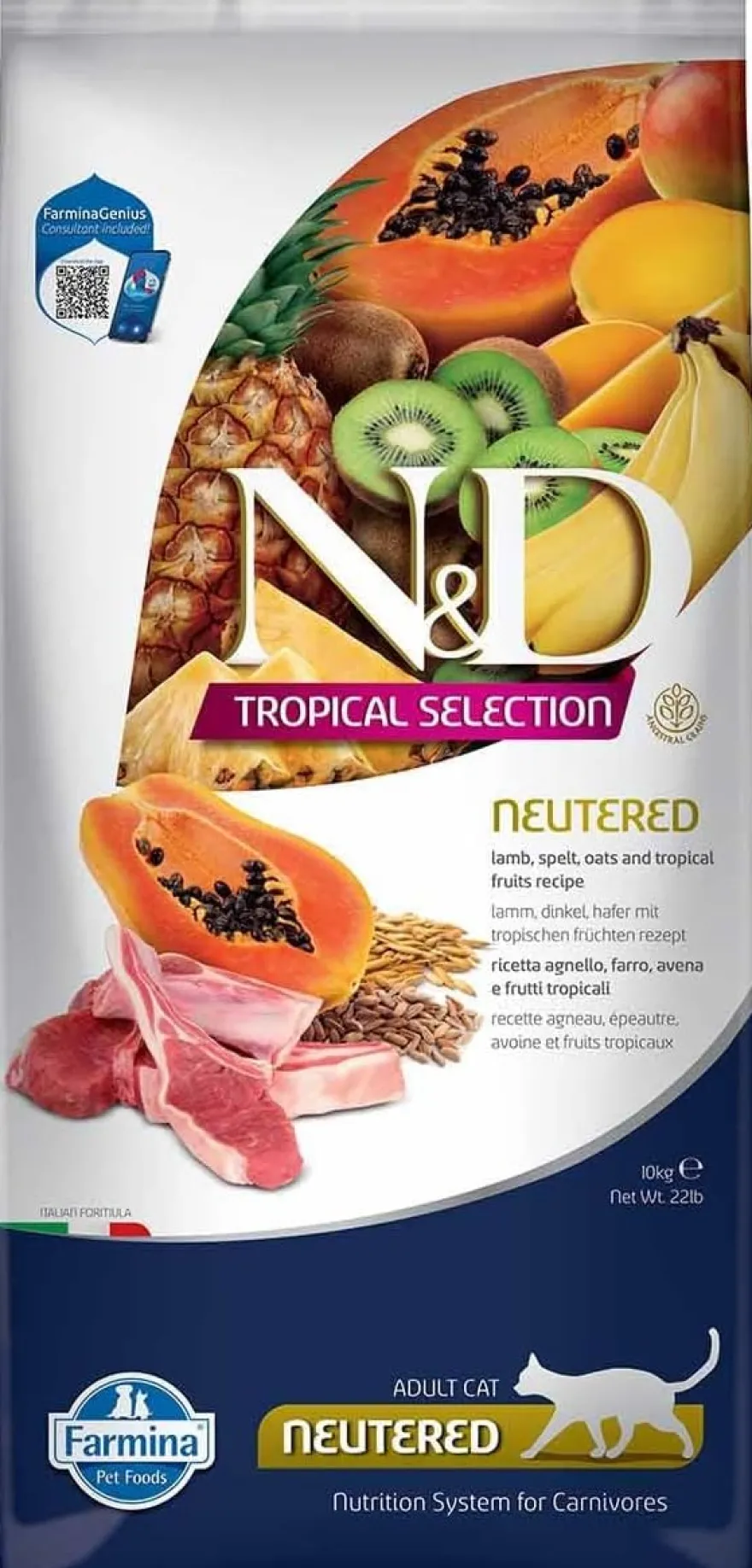 Farmina N&D Cat Tropical Selection Neutered Cordero Alimento Seco 10kg