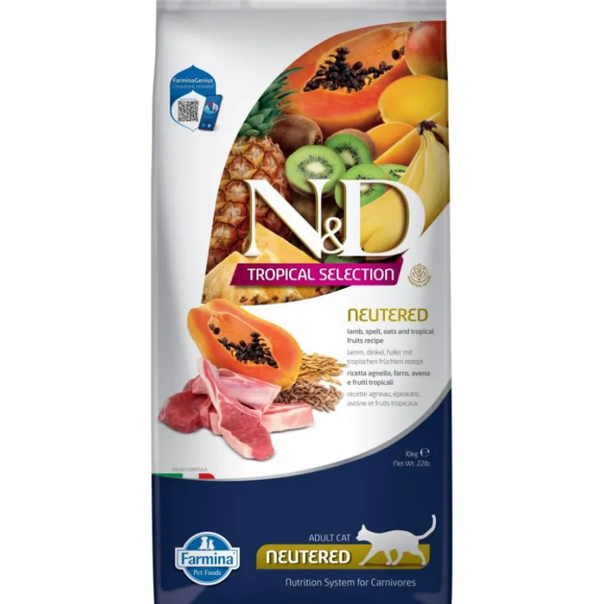 Farmina N&D Cat Tropical Selection Neutered Cordero Alimento Seco 10kg