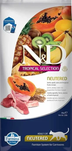 Farmina N&D Cat Tropical Selection Neutered Cordero Alimento Seco 10kg