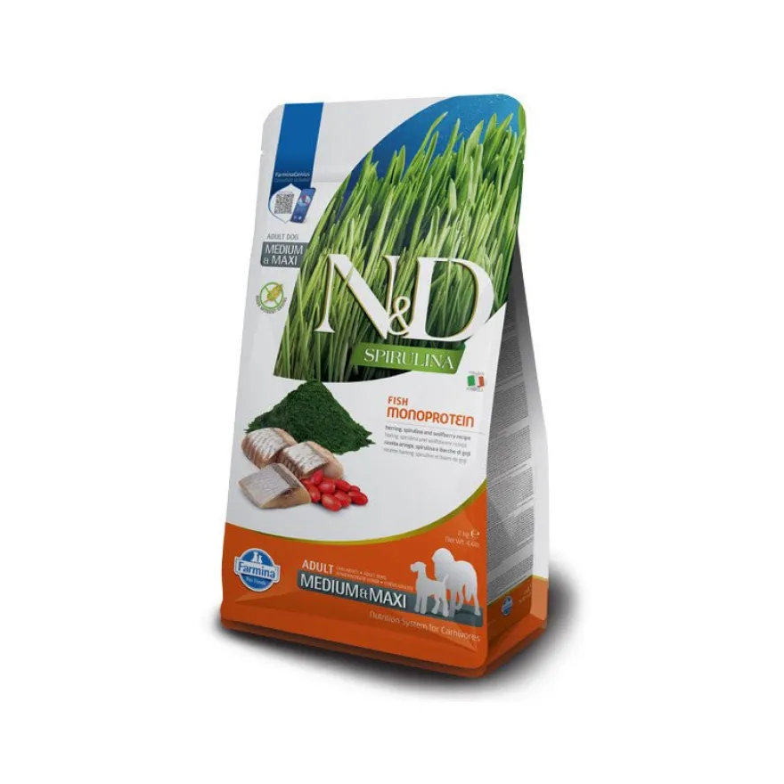 Farmina N&D Dog Spirulina Medium Maxi Arenque 2Kg