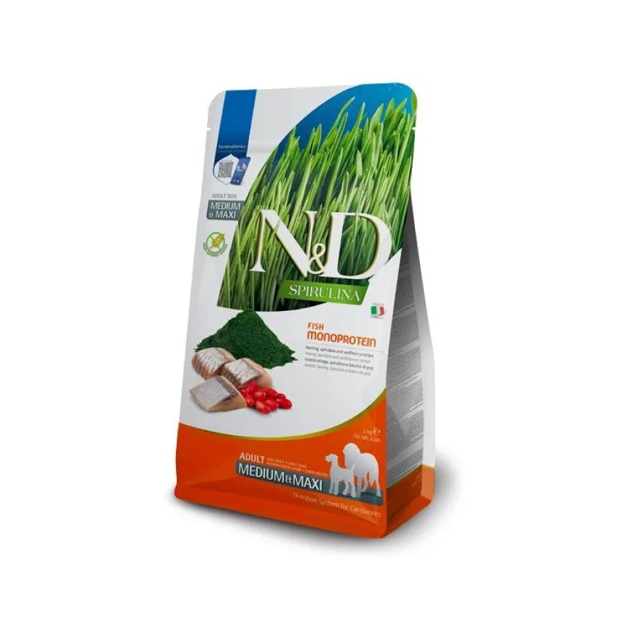 Farmina N&D Dog Spirulina Medium Maxi Arenque 2Kg