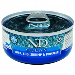 Farmina N&D Ocean Atún, Bacalao y Calabaza Alimento Húmedo 70g x 24 unidades