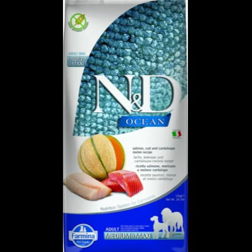Farmina N&D Ocean Salmón, Bacalao y Melón Cantalupo Comida Seca 12kg