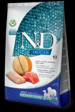 Farmina N&D Ocean Salmón, Bacalao y Melón Cantalupo Comida Seca 12kg