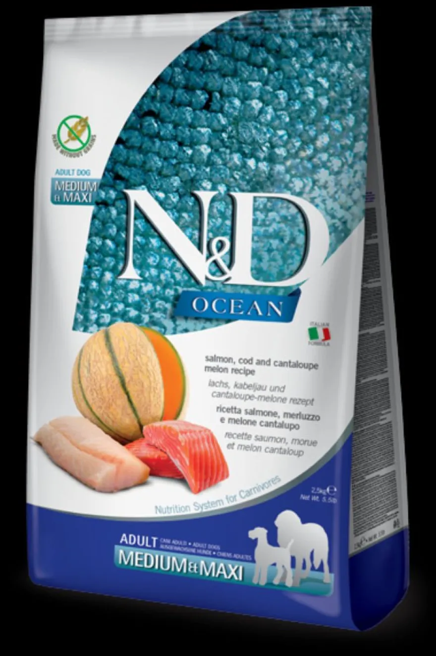 Farmina N&D Ocean Salmón, Bacalao y Melón Cantalupo Comida Seca 12kg