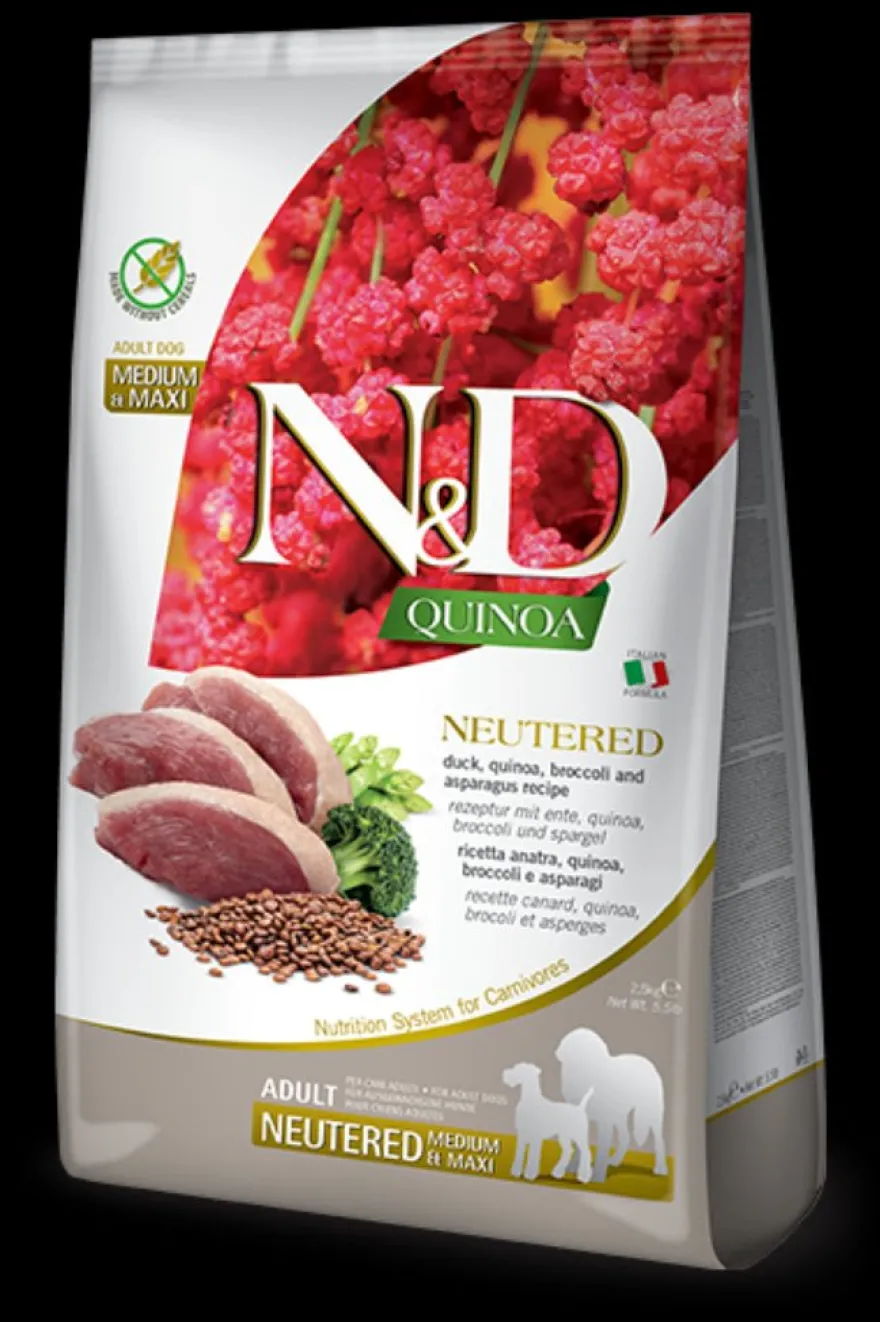 Farmina N&D Quinoa Neutered Pato Medium Maxi Alimento para Perros 2,5Kg