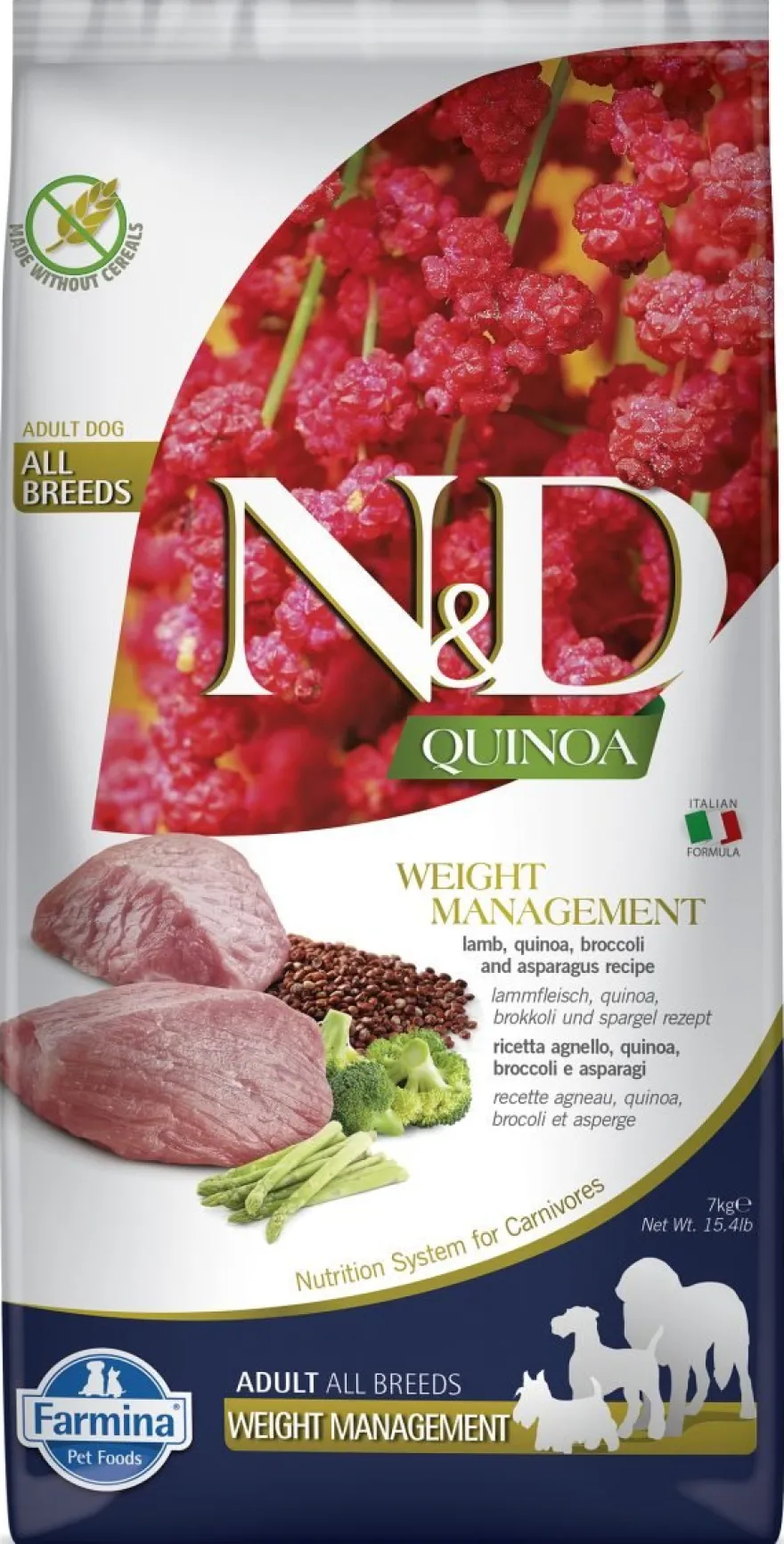Farmina N&D Quinoa Weight Management Alimento Seca para Perros 7kg