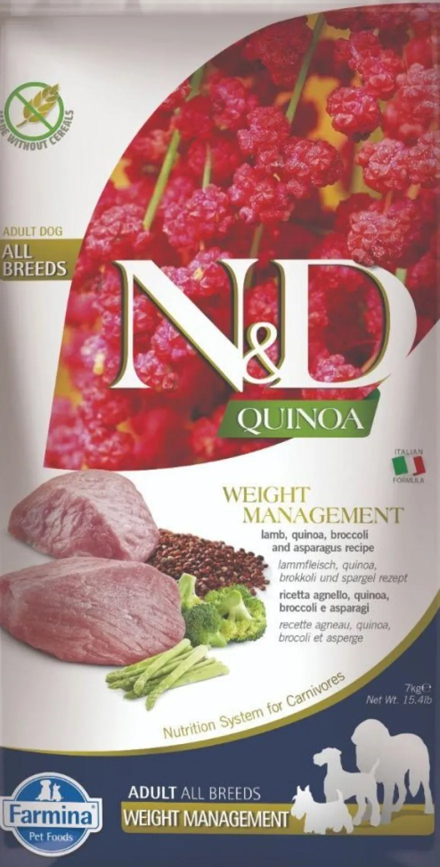 Farmina N&D Quinoa Weight Management Alimento Seca para Perros 7kg