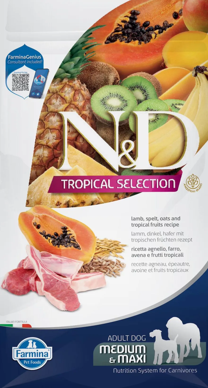 Farmina N&D Tropical Selection Med Maxi Cordero Alimento Seco 2kg