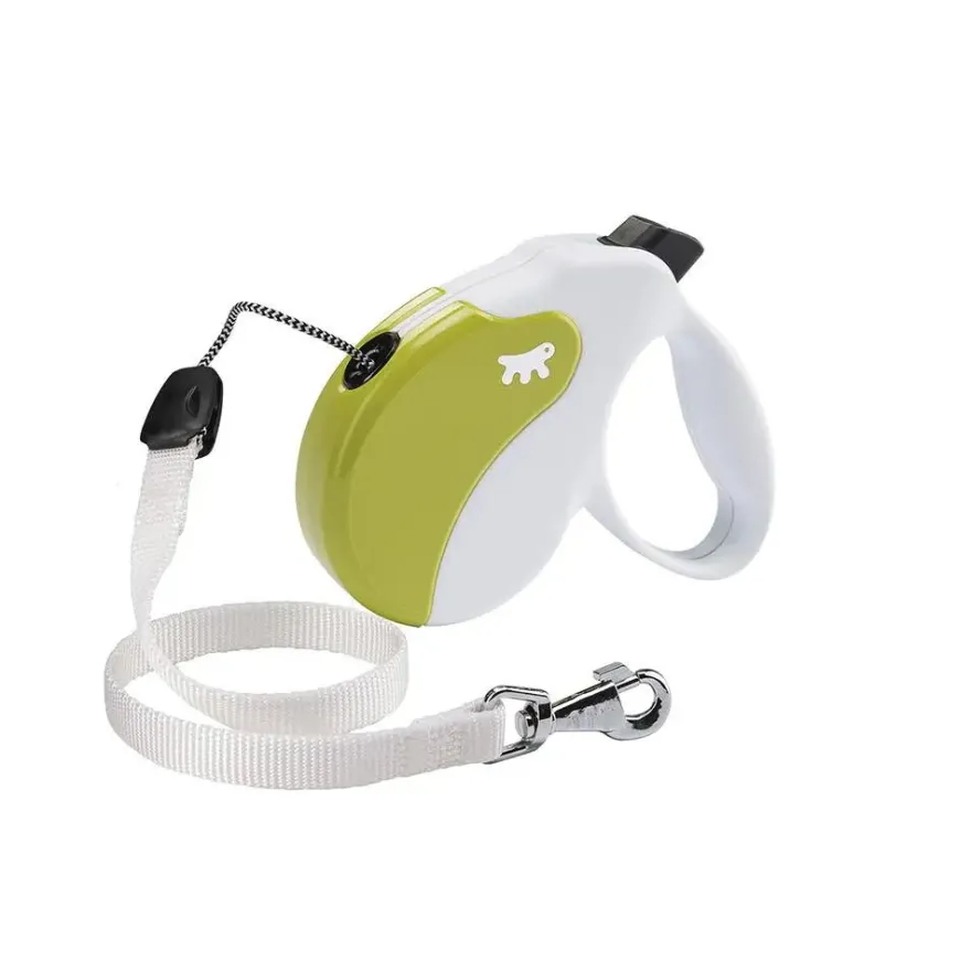 Ferplast Amigo Correa Rulleta Blanco-Verde 5m
