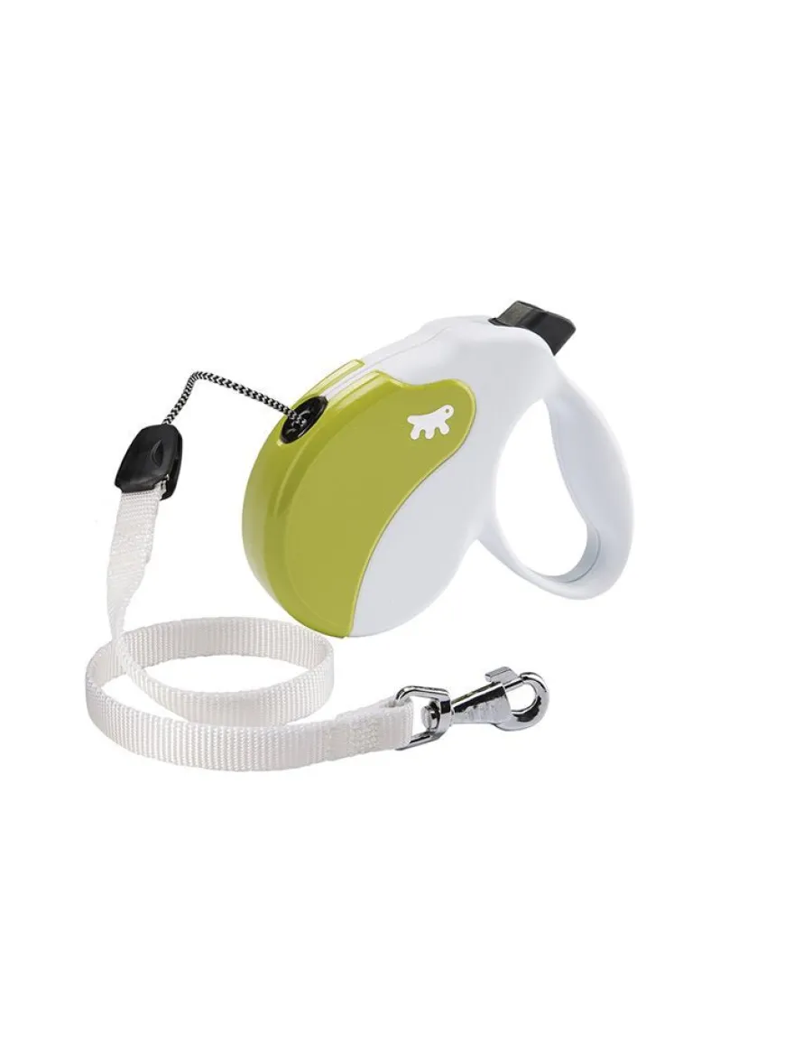 Ferplast Amigo Correa Rulleta Blanco-Verde 5m