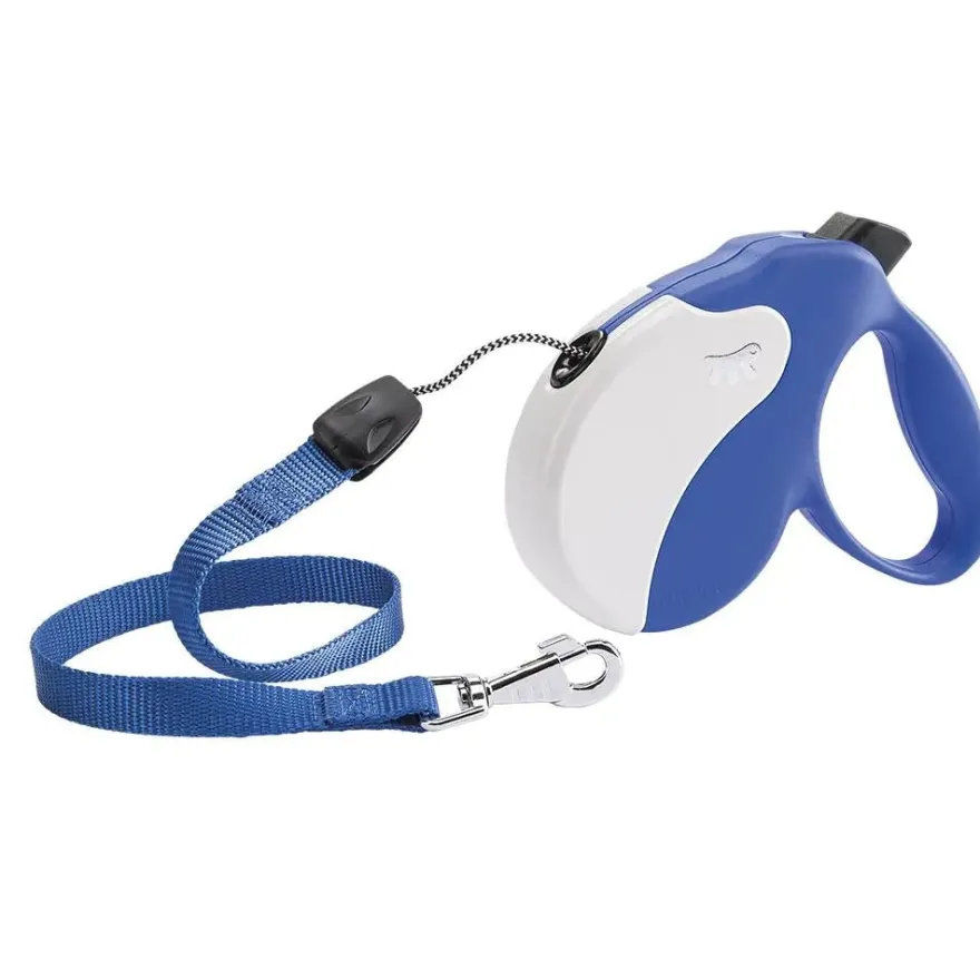 Ferplast Amigo M Correa Retráctil Azul Blanco 5m