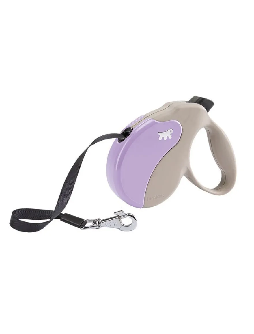Ferplast Amigo M Tape Correa Extensible Lila Bej 5m