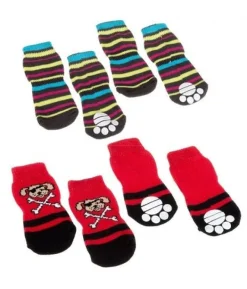 Ferplast Calcetines Antideslizantes Pequeños Multicolor 4 uds