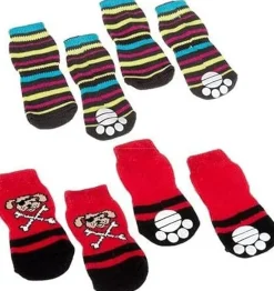 Ferplast Calcetines Antideslizantes Pequeños Multicolor 4 uds