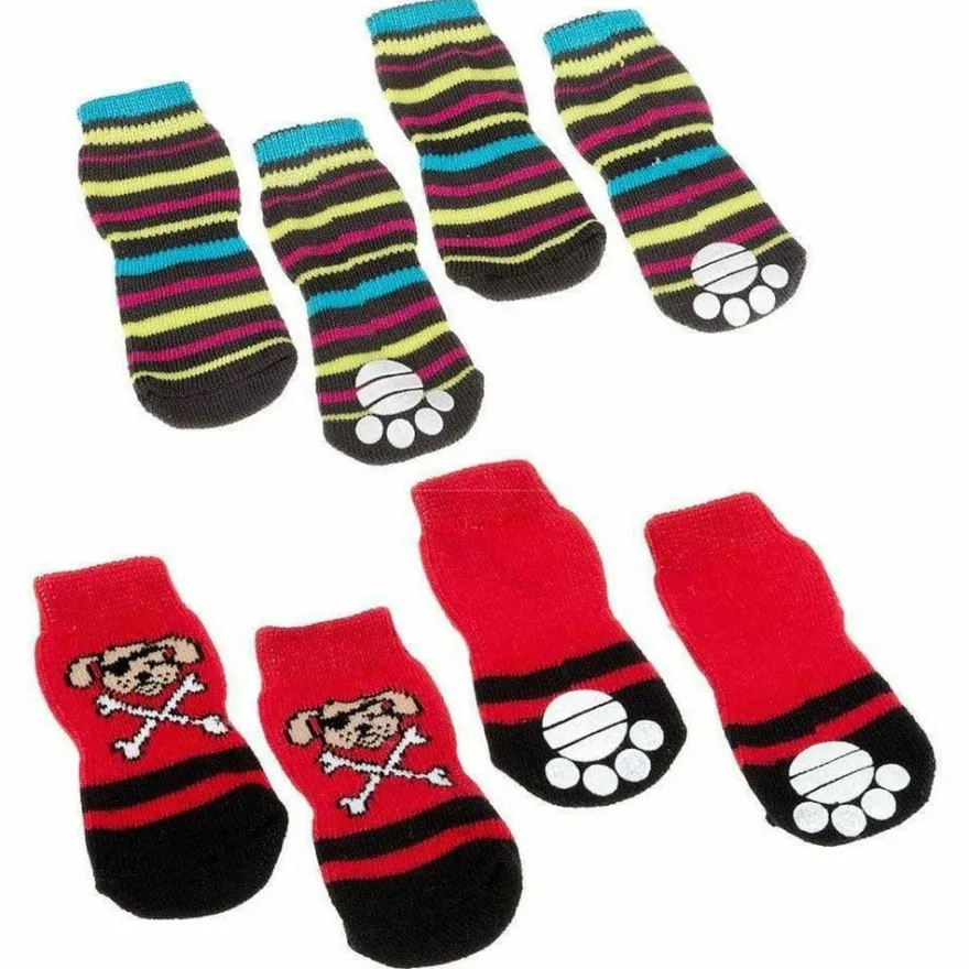 Ferplast Calcetines Antideslizantes Multicolor 4 uds