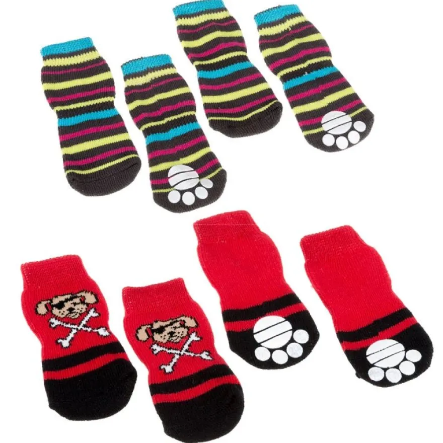 Ferplast Calcetines Antideslizantes Multicolor 4 uds