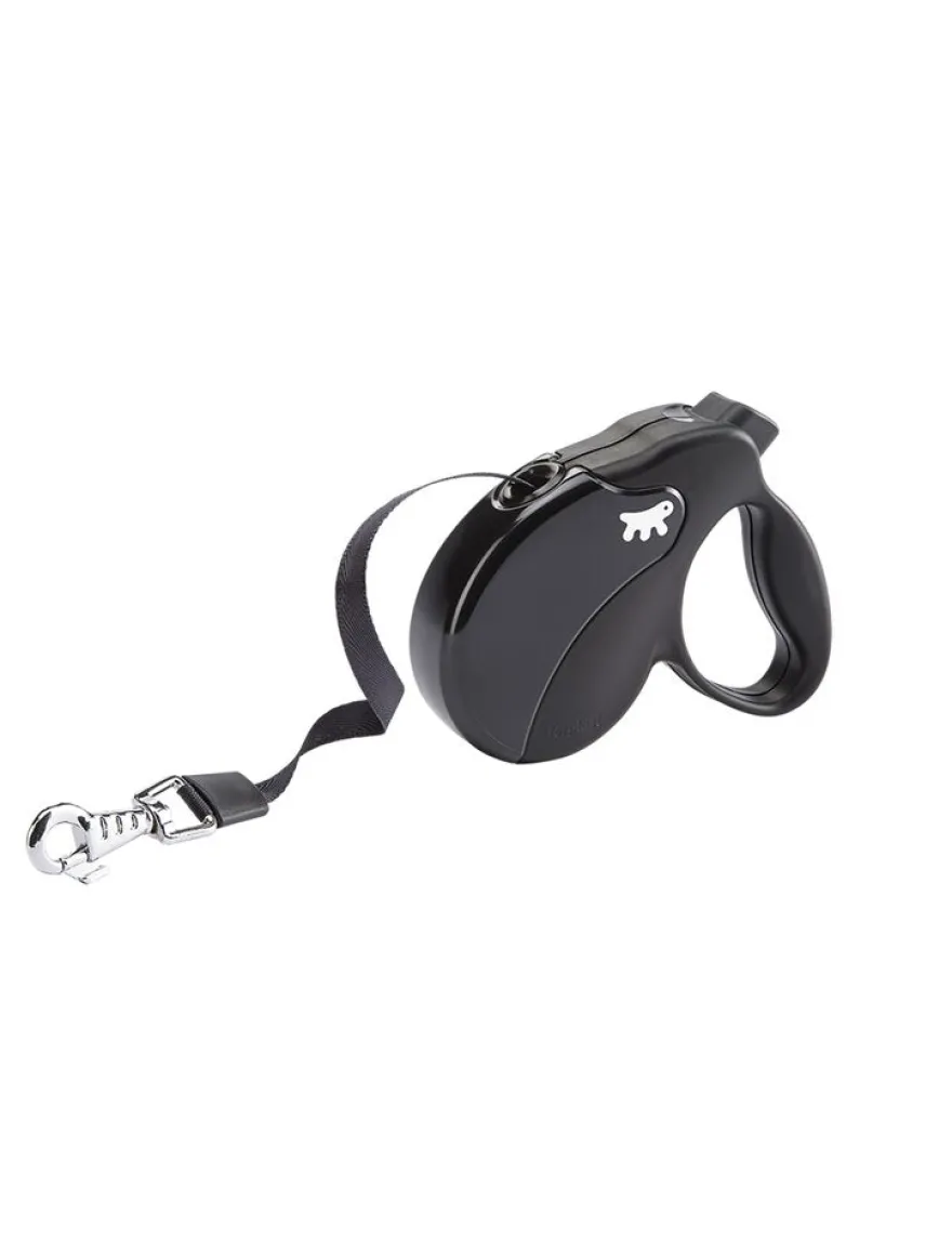 Ferplast Correa Amigo Mini Tape Retráctil Negra hasta 12kg 3m
