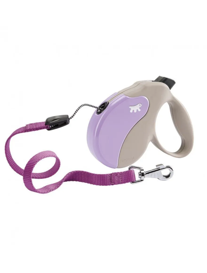 Ferplast Correa Amigo M Retráctil Beige y Lila 5m