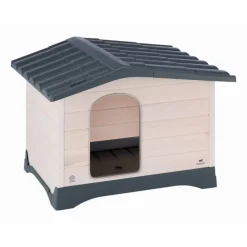 Ferplast Dog Lodge 90 Caseta para Perro Exterior Gris y Blanco 1 ud