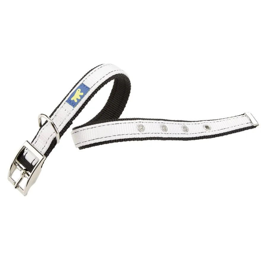 Ferplast Dual Collar Nylon Blanco 37-45cm