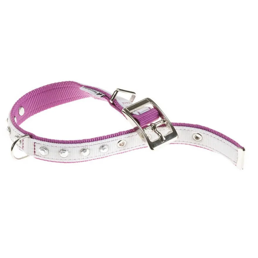 Ferplast Dual Collar Nylon Blanco y Lila 15mm 1 ud